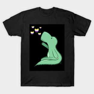 Non-binary Pride Dinosaur T-Shirt